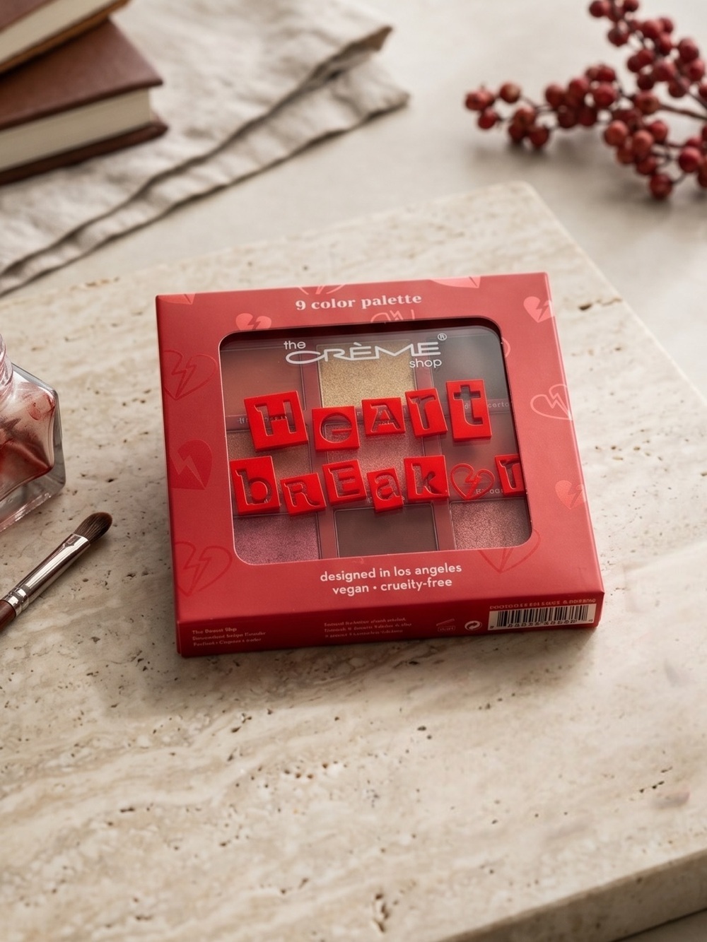 The Creme Shop Heart Breaker 9-Color Eyeshadow Palette - Gold & Red Tones